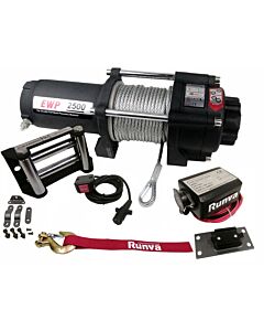 Runwa 2500 12v 1134kg Trekkraft Vinsj med Fjernstyring